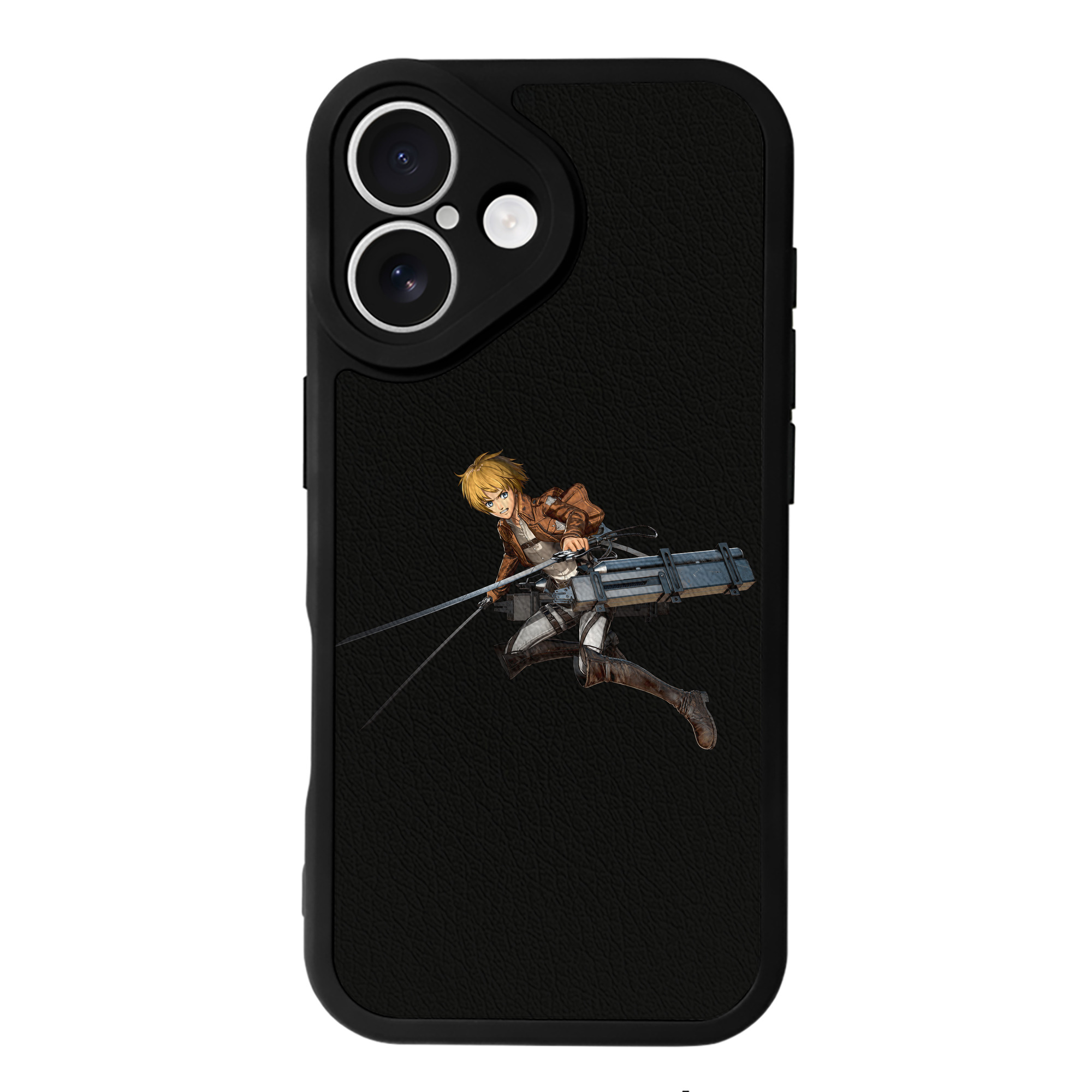 （画像用） 進撃の巨人 アルミン·アルレルト Attack on Titan Armin Arlert 【iPhone 16シリーズ対応】シリコンスマホケース（レザー調） 材質：シリコン